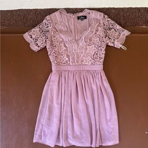 Lulu's Angel in Disguise Lavendar Lace Skater Dress. XS